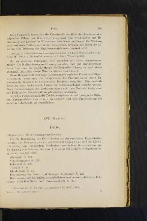 XVII. Kapitel. Fette.