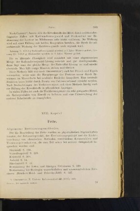 XVII. Kapitel. Fette.