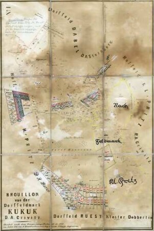 N° I; Brouillon von der Dorffeldmark Kukuk, D. A. Crivitz