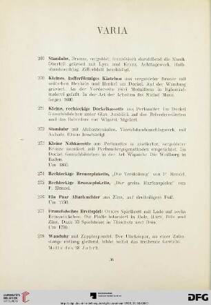 Varia (Nr.269-278)