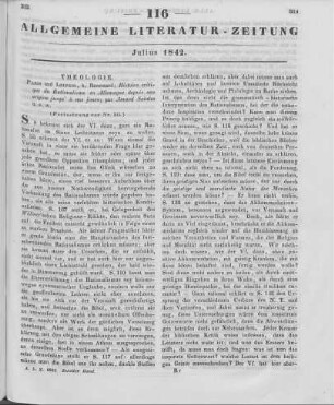 Saintes, A.: Histoire critique du rationalisme en Allemagne, depuis son origine jusqu'à nos jours. Paris, Leipzig: Renouard 1841 (Fortsetzung von Nr. 115)