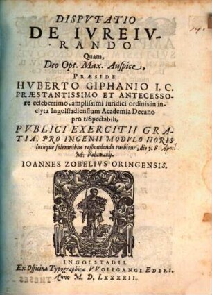 Dispvtatio De Ivreivrando