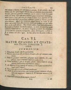 Cap. VI. Mater Quando Et Quatenus Filios Teneatur Alere.