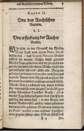 Caput II. Von den Aachischen Badern
