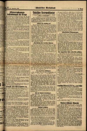 Zweite Ausgabe vom Mittwoch, den 22. November 1939.