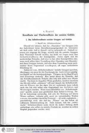 4. Kapitel: Bewußtsein und Überbewußtsein der sozialen Gebilde