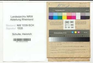 Entnazifizierung Heinrich Schulte , geb. 07.12.1877 ()