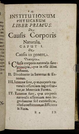Caput I. De Causis in genere.