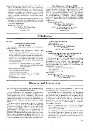 Berichtigung zu Verfügung 27/64