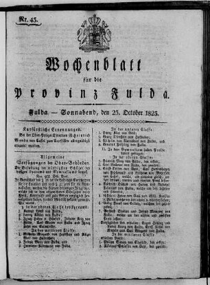 Nr. 43, Ausgabe vom 25. Oktober 1823