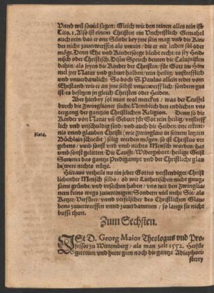 Zum Sechsten.