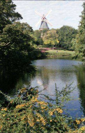 Bremen: Windmühle am Wall, von Osten, Herrentorwall