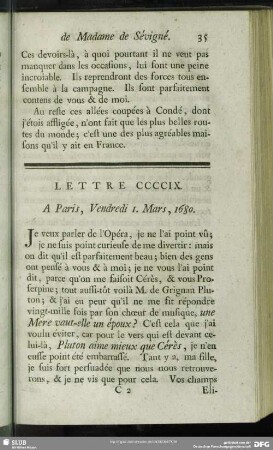 Lettre CCCCIX. A Paris, Vendredi 1. Mars, 1680
