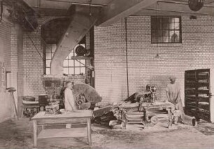 Dresden, Rosenstraße 99. Bäckerei der Dresdner Lebensmittelgesellschaft m.b.H., Teig-Teil-Maschine