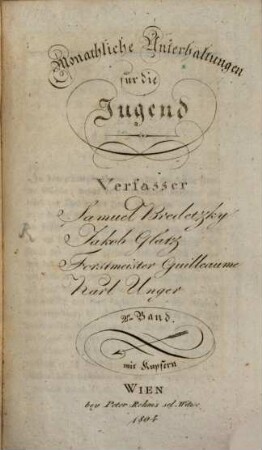 Monathliche Unterhaltungen für die Jugend. 2. 1804