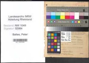 Entnazifizierung Peter Baltes , geb. 09.07.1898 (Prokurist)