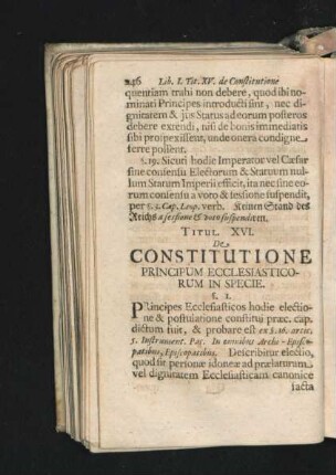 Titul. XVI. De Constitutione Principum Ecclesiasticorum In Specie.
