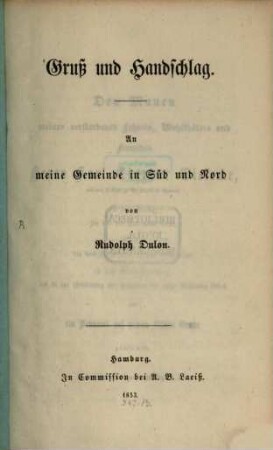 Gruß und Handschlag