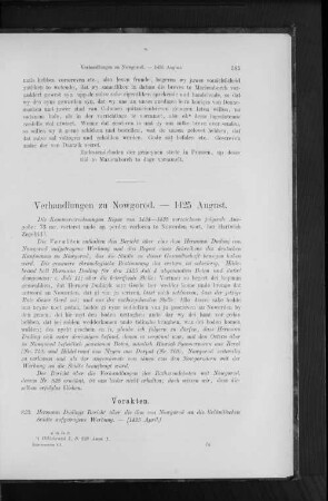 Verhandlungen zu Nowgorod. - 1425 August.