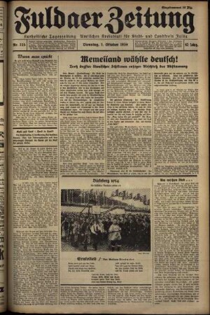 Ausgabe vom Dienstag, den 01. Oktober 1935.