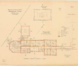 Pathologisches Institut der Charité zu Berlin: Blatt 12, Tierstall, Dachgeschoß; Obduktionshaus, Erdgeschoß