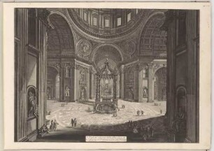Veduta interna della Basilica di S. Pietro in Vaticano vicino alla Tribuna (Innenansicht der Vierung von St. Peter), aus der Folge "Vedute di Roma"