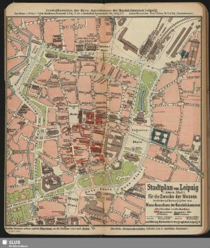 Stadtplan zu Leipzig (innere Stadt) für die Zwecke der Messen