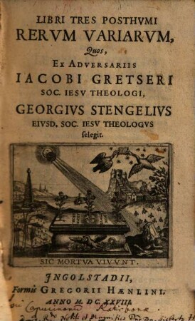 Libri tres Posthvmi Rervm Variarvm
