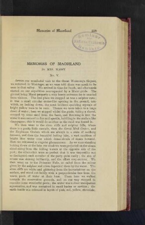 Memories of Maoriland