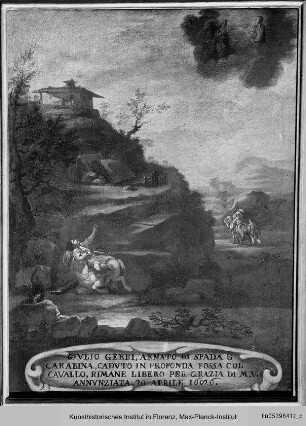 Gedenkbilder zu Wundern des Gnadenbildes : Das Bild der Annunziata schützt Giulio Gerbi