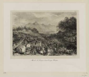 Truppenmarsch im Baskischen, Blatt 9 der Folge "Lithographisches Album"