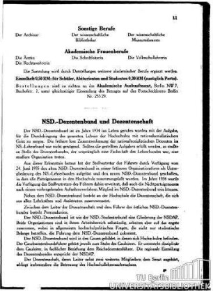 NSD.-Dozentenbund und Dozentenschaft