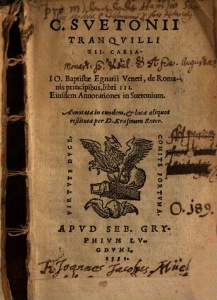 C. Svetonii Tranqvilli XII Caesares.