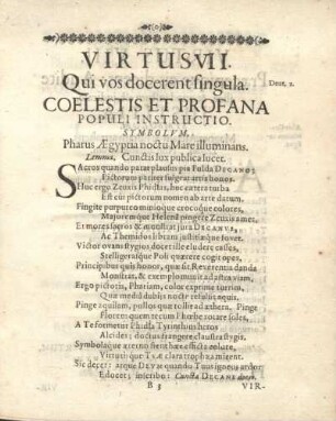 Virtus VII. Qui vos docerent singula.