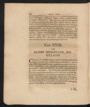 Cap. XVIII. De Morbis Dissimulatis, Sive Celatis