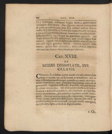 Cap. XVIII. De Morbis Dissimulatis, Sive Celatis