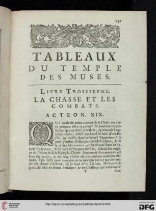 Livre troisiesme. La chasse et les combats