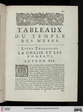 Livre troisiesme. La chasse et les combats