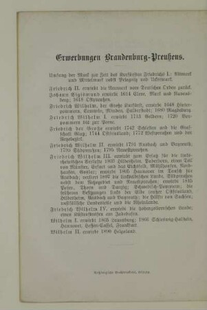 Erwerbungen Brandenburg-Preußens