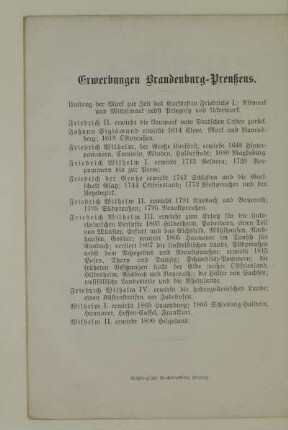 Erwerbungen Brandenburg-Preußens