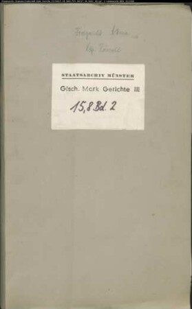 Belege zum Hypothekenbuch ("Scrinium") des Ksp. Rönsahl Bd. 2