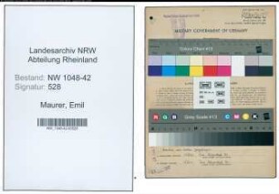 Entnazifizierung Emil Maurer , geb. 17.05.1917 (Schreiner)