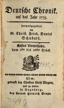 Deutsche Chronik : aufs Jahr .... 1775,1/2, 1775,1/2