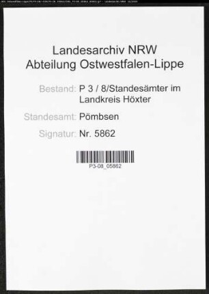 Sterberegister Standesamt Pömbsen