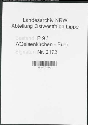Sterberegister Standesamt Gelsenkirchen-Buer