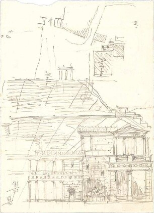 Thiersch, August ; Ägypten; Griechenland; Italien; Türkei; Antike Theaterbauten - Lageplan, Teilansicht