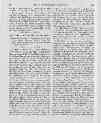 Wenrich, J. G.: Rerum ab Arabibus in Italia insulisque adiacentibus, Sicilia maxime, Sardinia atque Corsica gestarum commentarii. Leipzig: Vogel 1845 (Beschluss von Nr. 87)