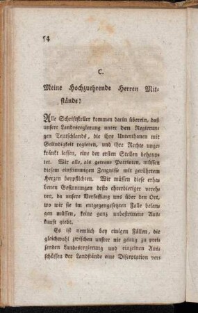 C. Meine Hochzuehrende Herren Mitstände!