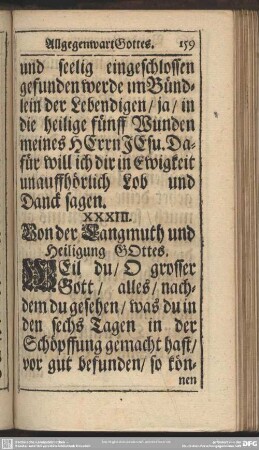 Von der Langmuth und Heiligung Gottes
