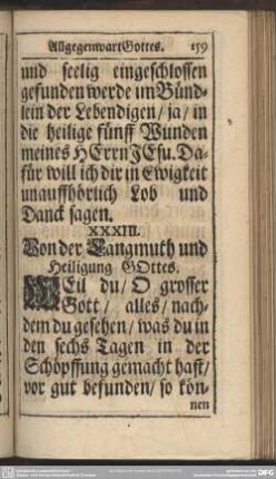 Von der Langmuth und Heiligung Gottes